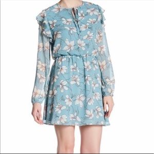 Light Blue Flower Pattern Charles Henry Dress